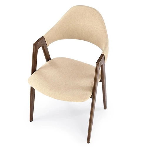 Čalouněná jídelní židle Island béžová s područkami moderní skandinávský styl Intesi