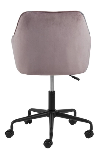 Ergonomická kancelářská židle Brooke Actona růžová sametová otočná s područkami k psacímu stolu