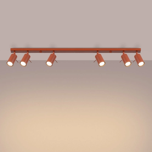 Stropní svítidlo moderní RING 6L červené otočné do obývacího pokoje a ložnice SOLLUX