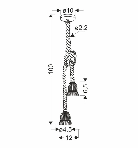 Závěsné svítidlo Videa černé provazové 2 zdroje do obýváku a jídelny loftové