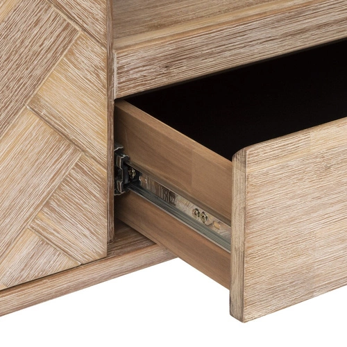 Rustikální dřevěný TV stolek Aeris Atmosphera 180 cm s rybí kostí do obýváku