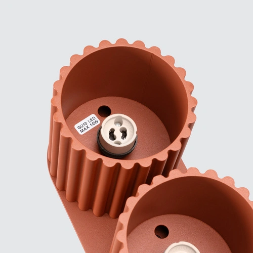 Moderní stropní svítidlo AURA 2 červené kulaté do obýváku a kuchyně hliník