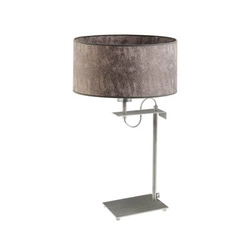 Noční lampička do ložnice Alaska šedý melír moderní s látkovým stínidlem 55 cm