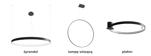 Závěsné LED svítidlo Rio černé kulaté 110 cm moderní do obýváku a nad kuchyňský ostrůvek