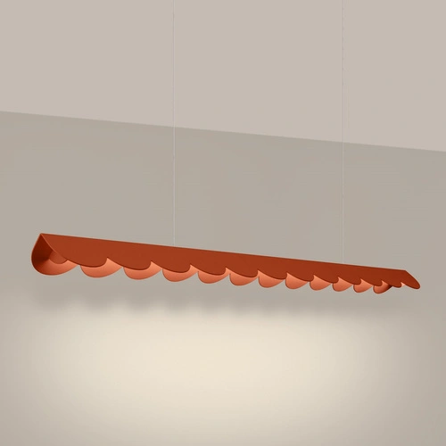 Závěsné LED svítidlo BISCUIT okrově červené nad jídelní stůl do obýváku