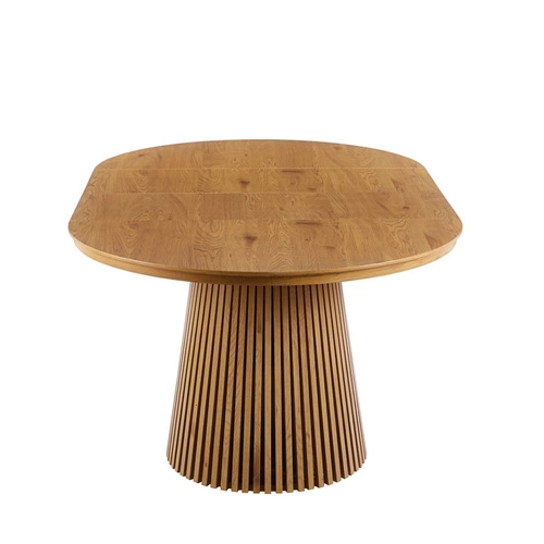 Rozkládací kulatý jídelní stůl Kyoto 120–200 cm přírodní dub moderní