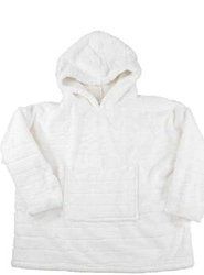 Fleecová deka s kapucí Intesi bílá teplá deka na gauč do obýváku