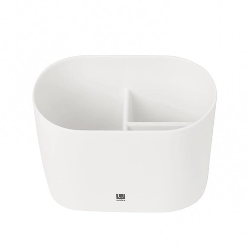Umbra Step bílý kelímek na zubní kartáčky do koupelny moderní