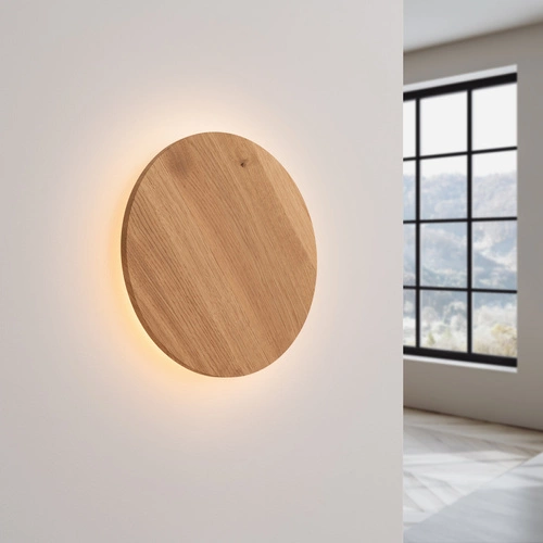 Nástěnné LED svítidlo BORGEN moderní ocelové do obývacího pokoje a ložnice přírodní 30 cm