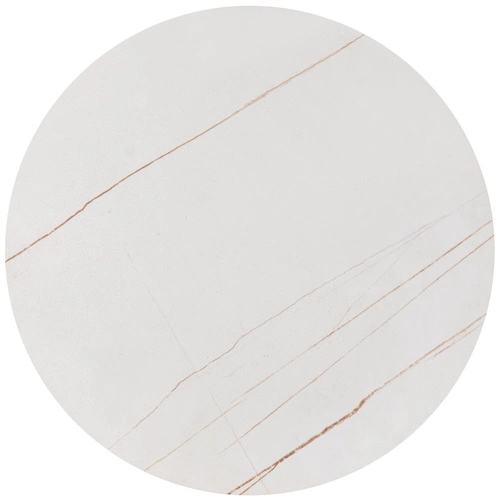 Sada 2 kulatých konferenčních stolků Kalund bílý mramor zlatý moderní glamour do obýváku