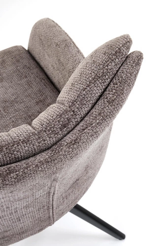 Otočná židle Dahlia Intesi šedá čalouněná moderní do kanceláře a jídelny s područkami