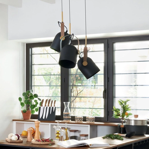 Závěsné svítidlo Bil černé 3bodové industriální do obýváku, kuchyně nebo nad stůl Atmosphera