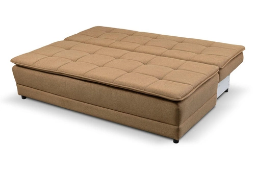 Rozkládací pohovka Mikkeli cappuccino s funkcí spaní moderní dvoumístná do obýváku