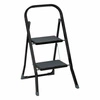 Skládací dvoustupňový kovový žebřík černý