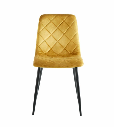 Jídelní židle Solito Intesi čalouněná sametem hořčicová moderní s opěrkou