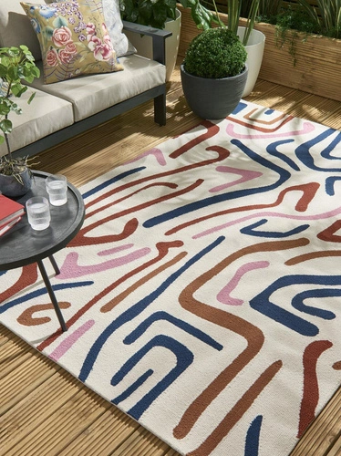 Venkovní koberec Synchronic Orchid 140x200 boho snadno čistitelný na terasu a balkon multicolor