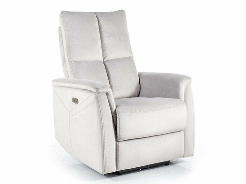 Polohovací masážní křeslo Mars Intesi šedý samet do obýváku moderní s vyhříváním