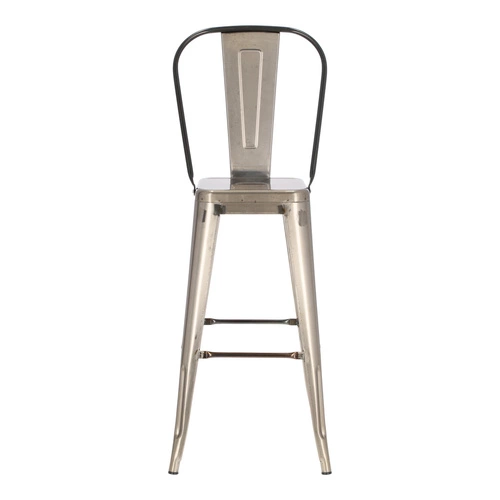 Barová židle Paris Back 75 cm metalická inspirovaná Tolix OUTLET