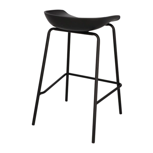 Barová stolička Grego černá 65 cm moderní bez opěradla do kuchyně na kovových nohách Intesi