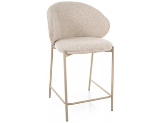 Barová židle Elsme béžová čalouněná s opěrkou na kuchyň a ostrůvek