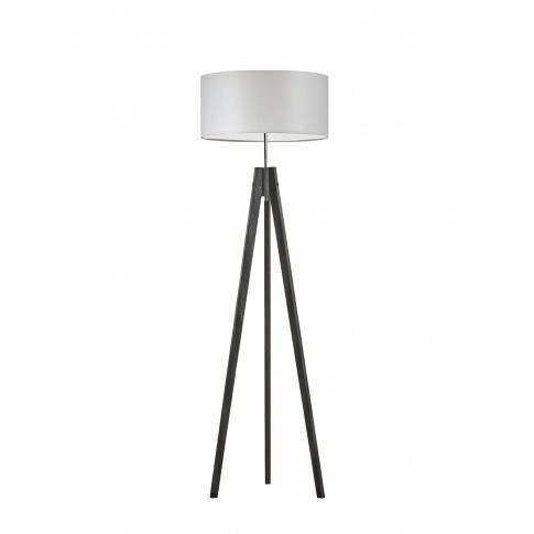 Stojací dřevěná lampa HAITI světle šedý stínidlo glamour do obýváku a ložnice Lysne