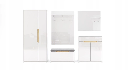 Moderní bílá šatní skříň Steff s policemi, hloubka 40 cm do ložnice nebo předsíně