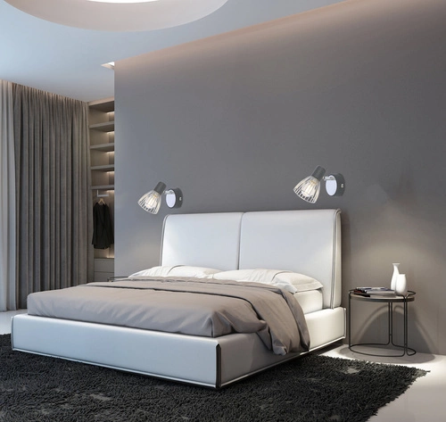 Moderní nástěnné svítidlo Modo černé s chromem kovové s otočným stínidlem do ložnice