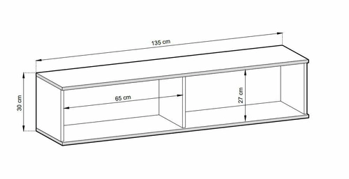 Visací RTV skříňka Hollar 135cm černá mramor Outlet