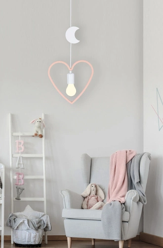 Dětské závěsné svítidlo Single HM růžové a bílé klasické nastavitelné CANDELLUX