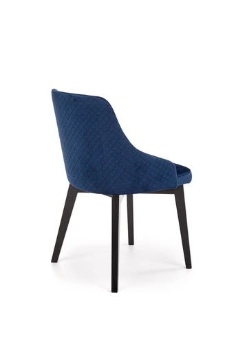 Čalouněná sametová jídelní židle Albe modrá s područkami Intesi