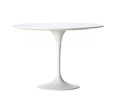 Kulatý jídelní stůl Fiber 120 bílý moderní na jedné noze inspirovaný Tulip Table