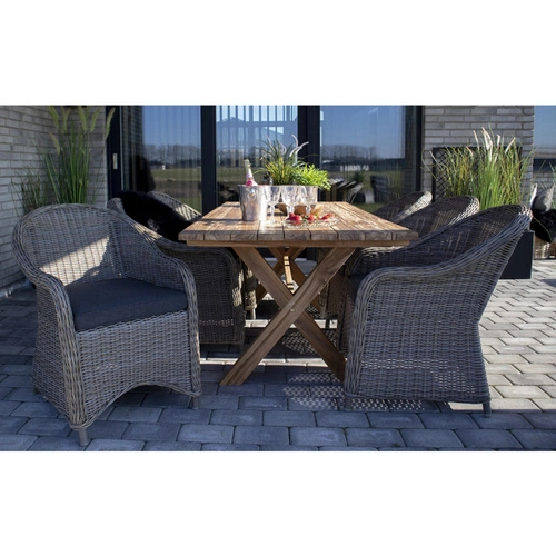 Jídelní stůl Murcia 200x90 cm z teakového dřeva klasický přírodní Intesi