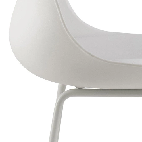 Barová židle s opěrkou Actona Tina bílá moderní do kuchyně a k baru, ekokůže, kov 76 cm