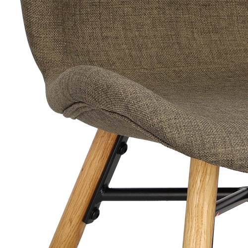 Čalouněná židle Batilda Actona do jídelny a obýváku dubová khaki v boho stylu