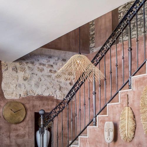 Závěsné bambusové svítidlo Moxa Atmosphera boho do obýváku a jídelny, nastavitelná délka 76 cm