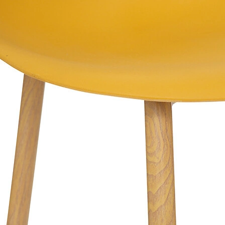 Jídelní židle Taho hořčicová z plastu, stohovatelná, moderní Atmosphera