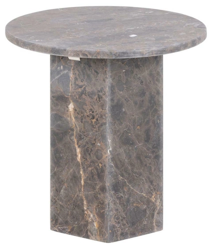 Kulatý konferenční stolek z mramoru Naxos Actona tmavě hnědý moderní do obýváku 50 cm