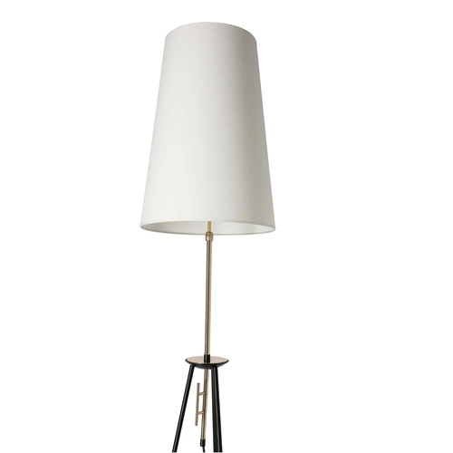 Moderní stojací lampa Taflo do obývacího pokoje černo-zlatá se stínidlem