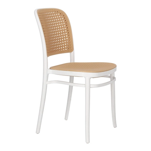 Jídelní židle Antonio bílá plastová stohovatelná, thonet styl, snadné čištění Intesi