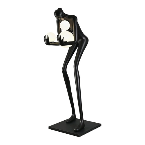 Stojací lampa do obýváku WOMAN-2 BLACK černá moderní Step into Design 190 cm