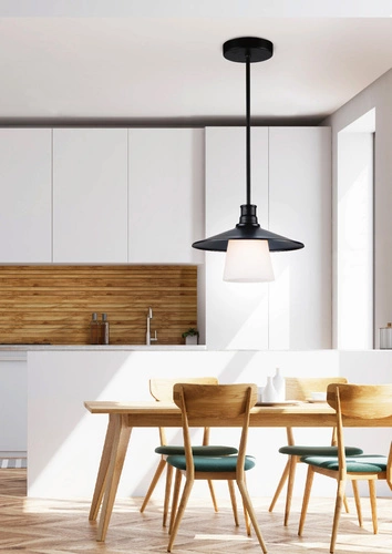 Závěsné svítidlo Loft černé kovovo-skleněné nad stůl do obýváku a kuchyně 26 cm