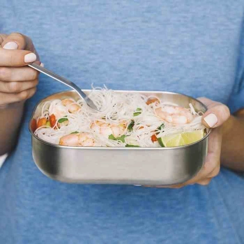 Lunchbox Black+Blum Box Appetit 3v1 mořský nerezový svačinový box do práce silikonový