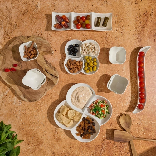 Sada 10 misek na servírování předkrmů, bílá