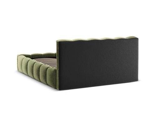 Čalouněná postel do ložnice Lupine 160x200 zelená s úložným prostorem glamour