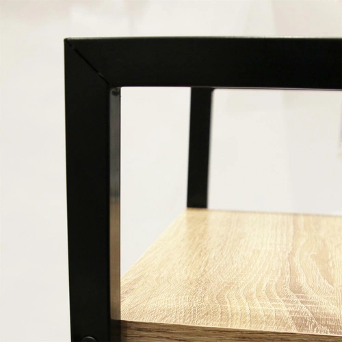 Kovový otevřený regál Cilyan M černý na knihy a dekorace do obýváku v industriálním stylu