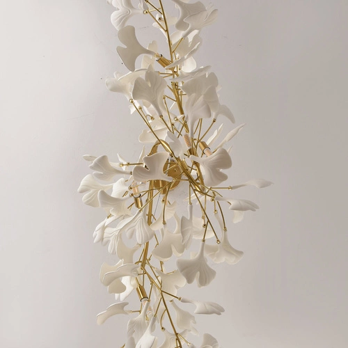 Závěsné svítidlo BOTANIKA WAVE zlatá bílá 125 cm moderní nad jídelní stůl