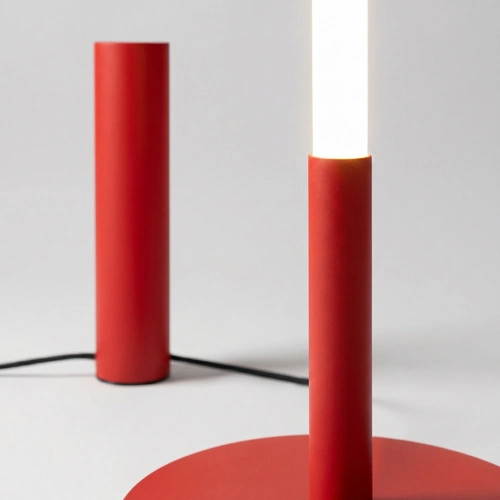 TRANG moderní stojací lampa do obývacího pokoje červená LED 4000K