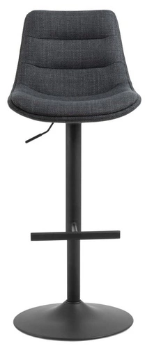 Barová židle Adisa tmavě šedá s opěrkou, otočná, výškově nastavitelná, loftová do kuchyně a k ostrůvku Actona