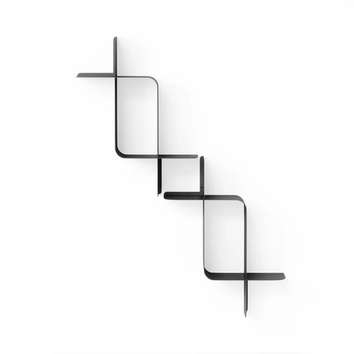 Sada 2 moderních černých nástěnných polic Montage Umbra na knihy a dekorace