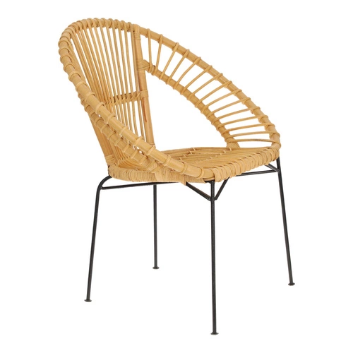 Ratanové relaxační křeslo Keko Atmosphera boho do obýváku na kovových nohách